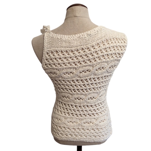 Geoffrey Beene vintage off-white crochet top - Picture 2 of 3